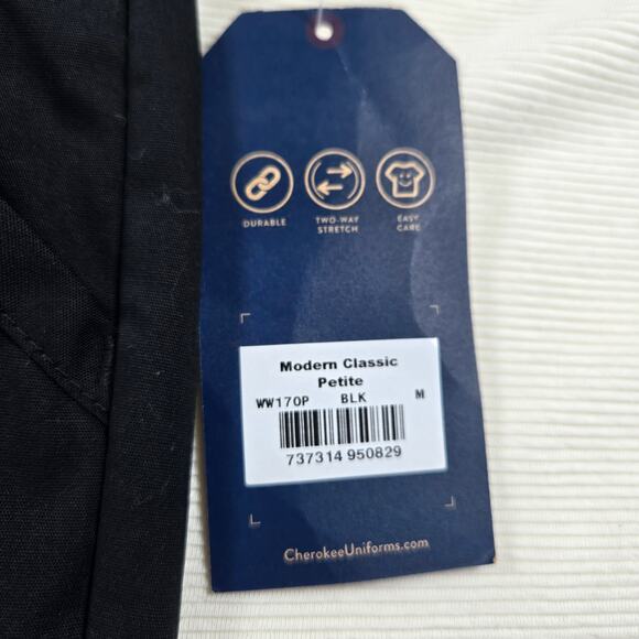 NWT Cherokee Rib Knit Waist Cargo Modern Classic Scrub Pants Size Medium Petite - Picture 6 of 11